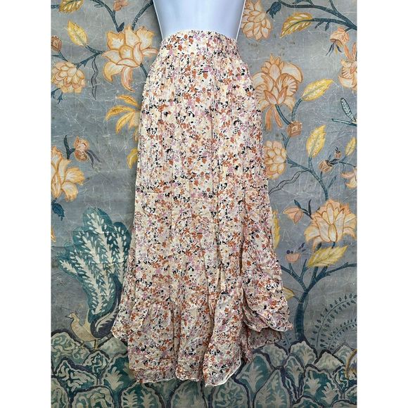 New Free People Pretty Daze Ivory Floral Print Two-Piece Skirt Only Size Xs - Picture 6 of 8